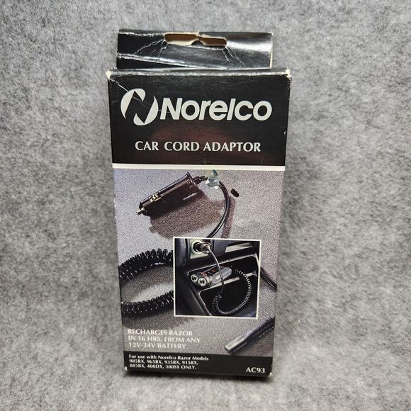 Philips Norelco AC93 Car Charger for 5885, 5825XL, 965RX, 885RX, 400DX, & 300SX - Picture 1 of 3